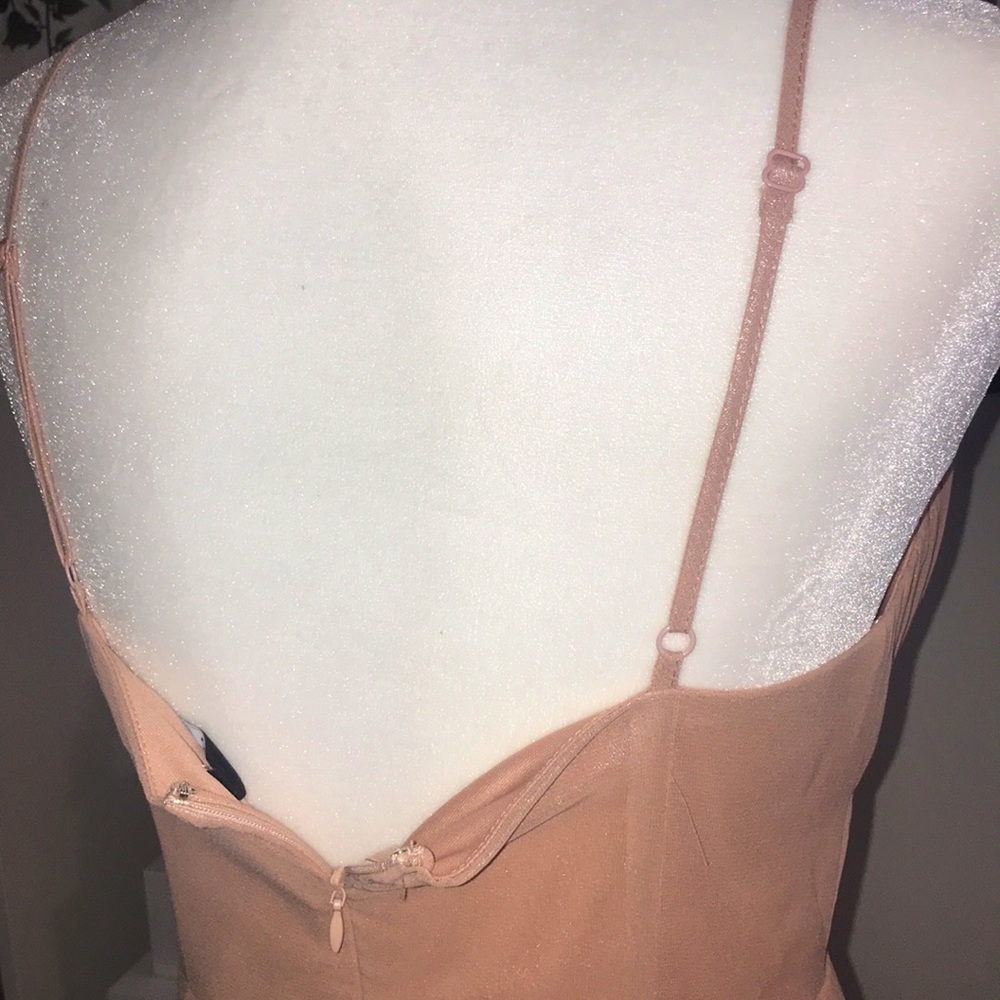 NWT Lulu’s Blush Metallic Bustier Mini Skater Dress / Medium - Picture 15 of 16